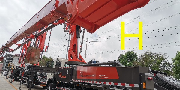 混凝土泵车臂架的角度